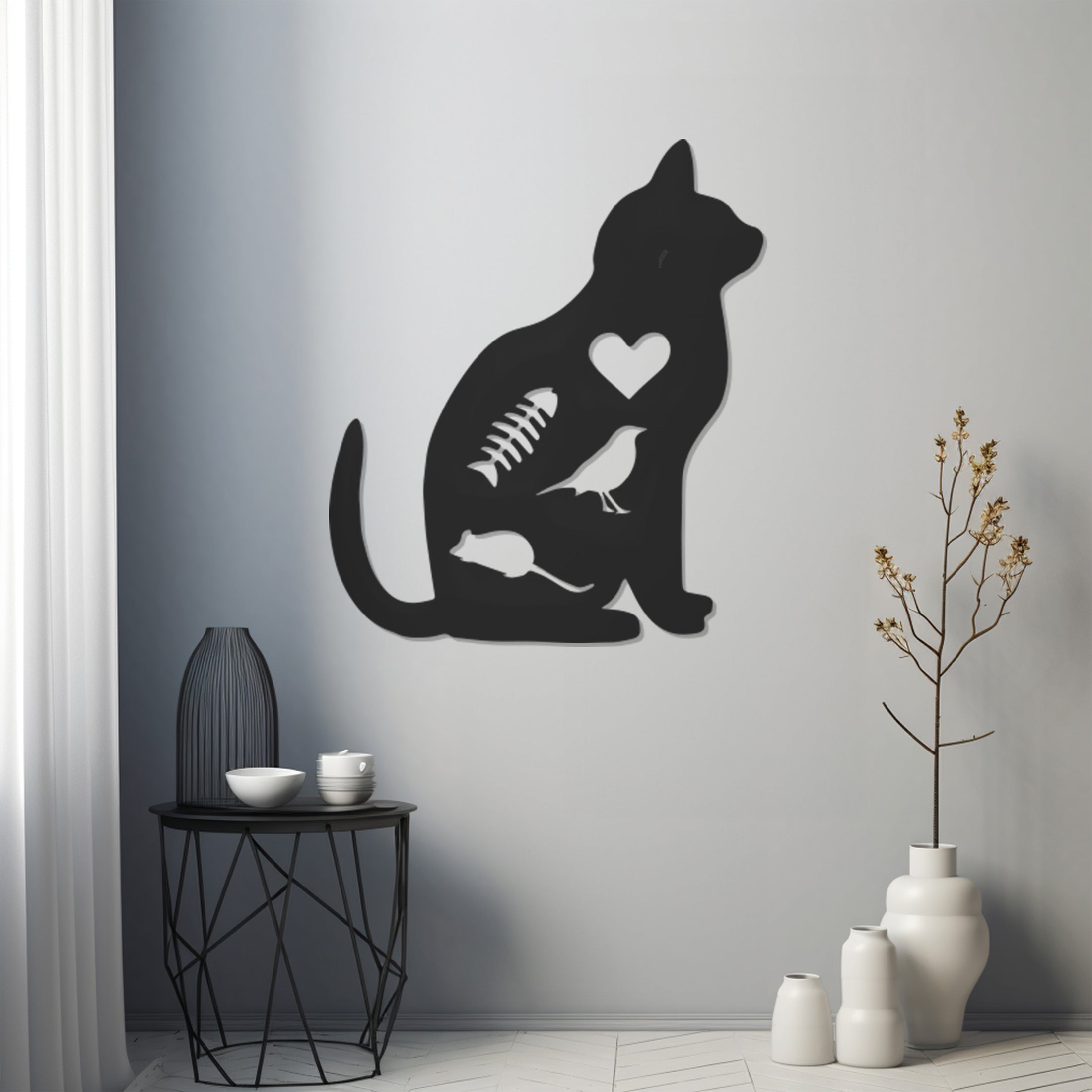 Cat Metal Wall Art Decor