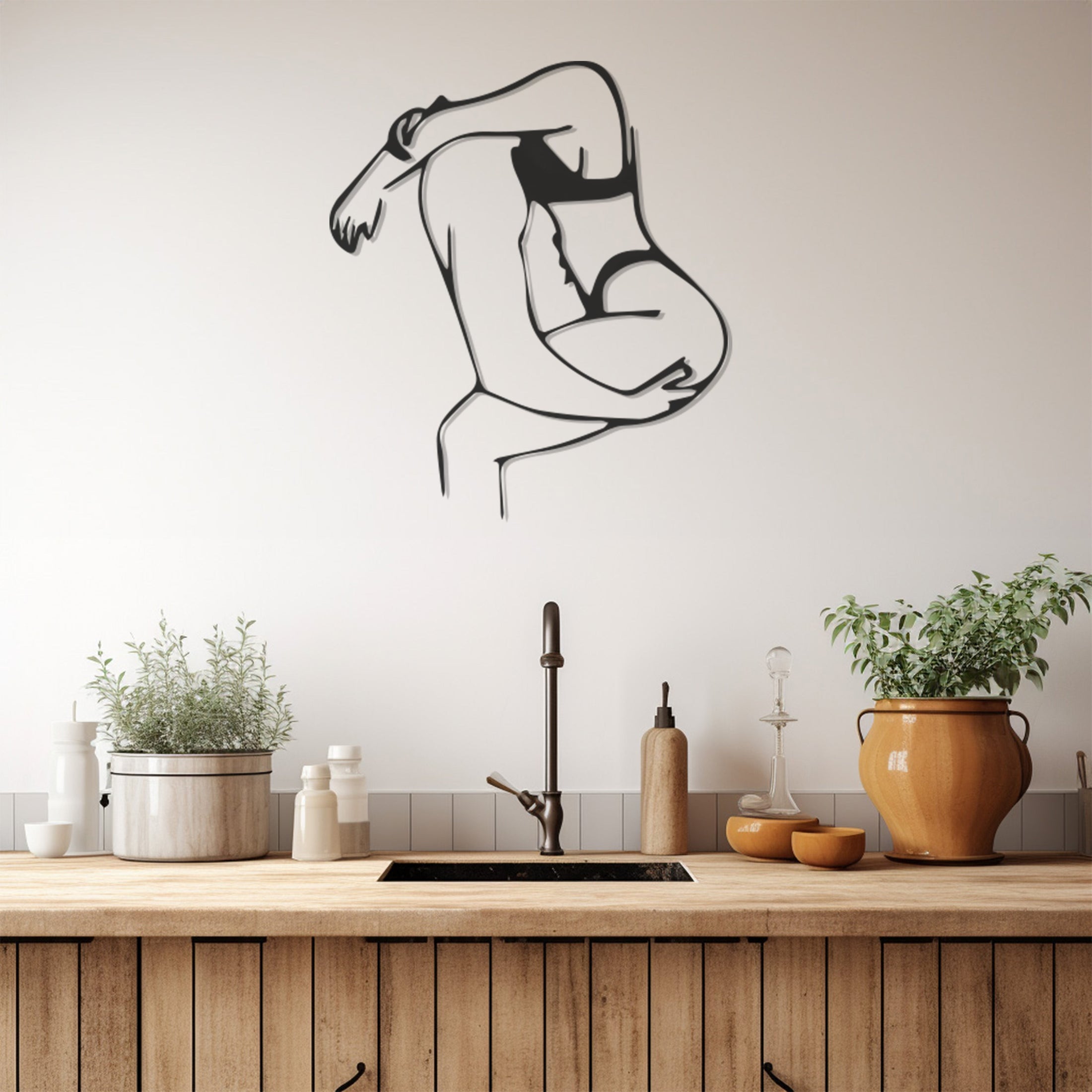 Lime Art Metal Wall Decor Art With Embracing Bodies