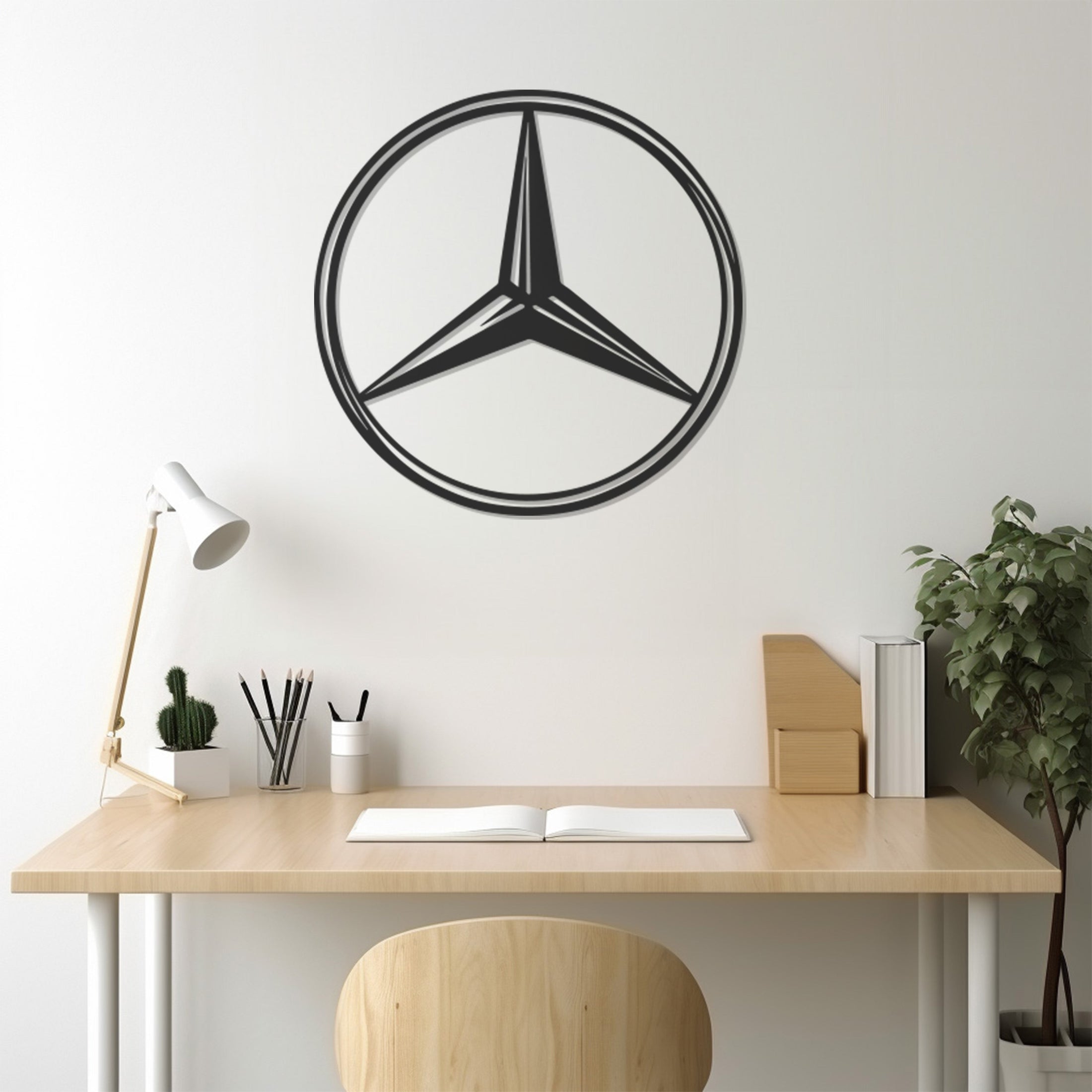 Mercedes Logo Metal Wall Art Decor