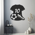 Load image into Gallery viewer, Metal Wall Decor With Messi's Number 10 Jersey, Football Boots And Football
