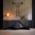 Load image into Gallery viewer, Man Lifting Weights Metal Wall Art
