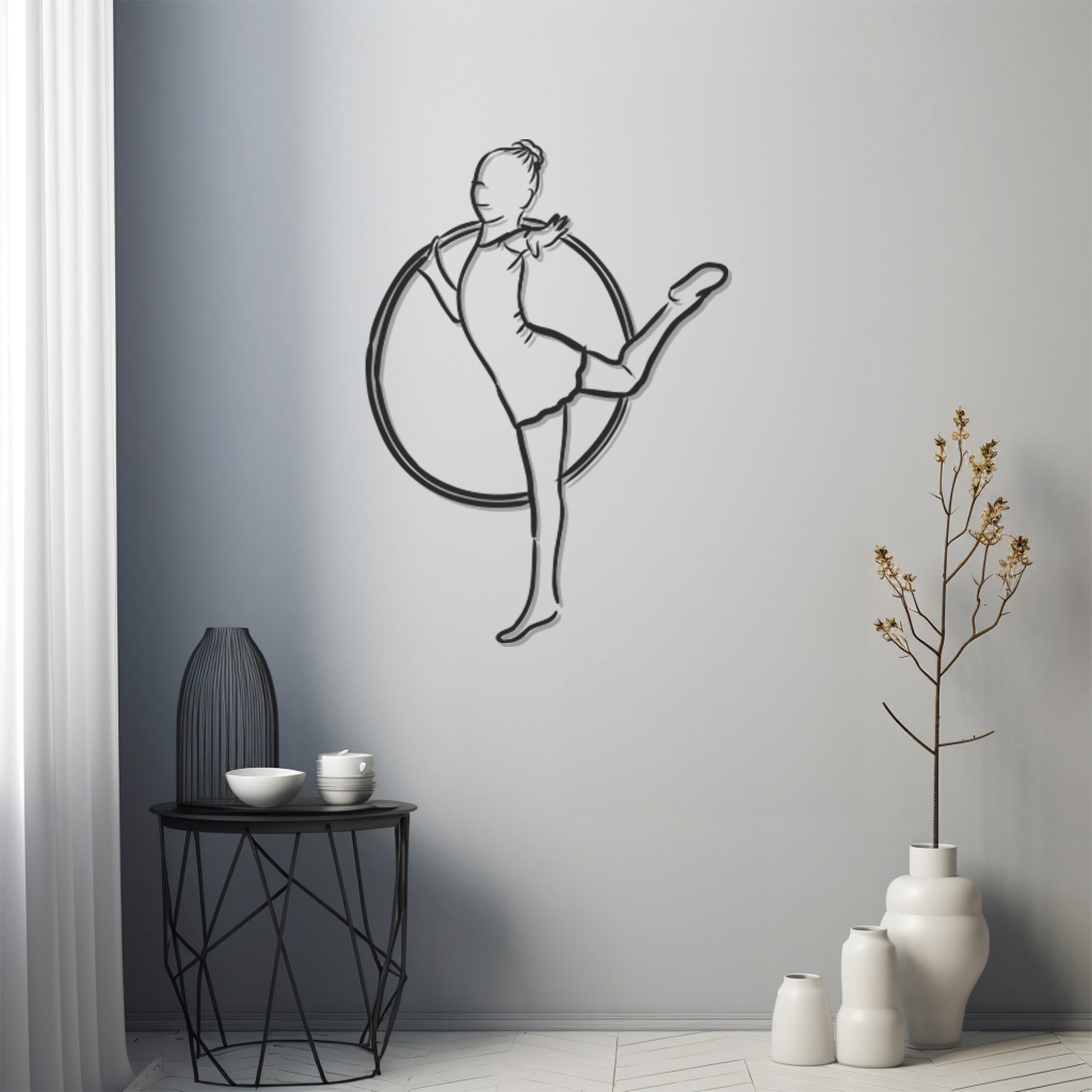 Girl Doing Gymnastics Metal Wall Art