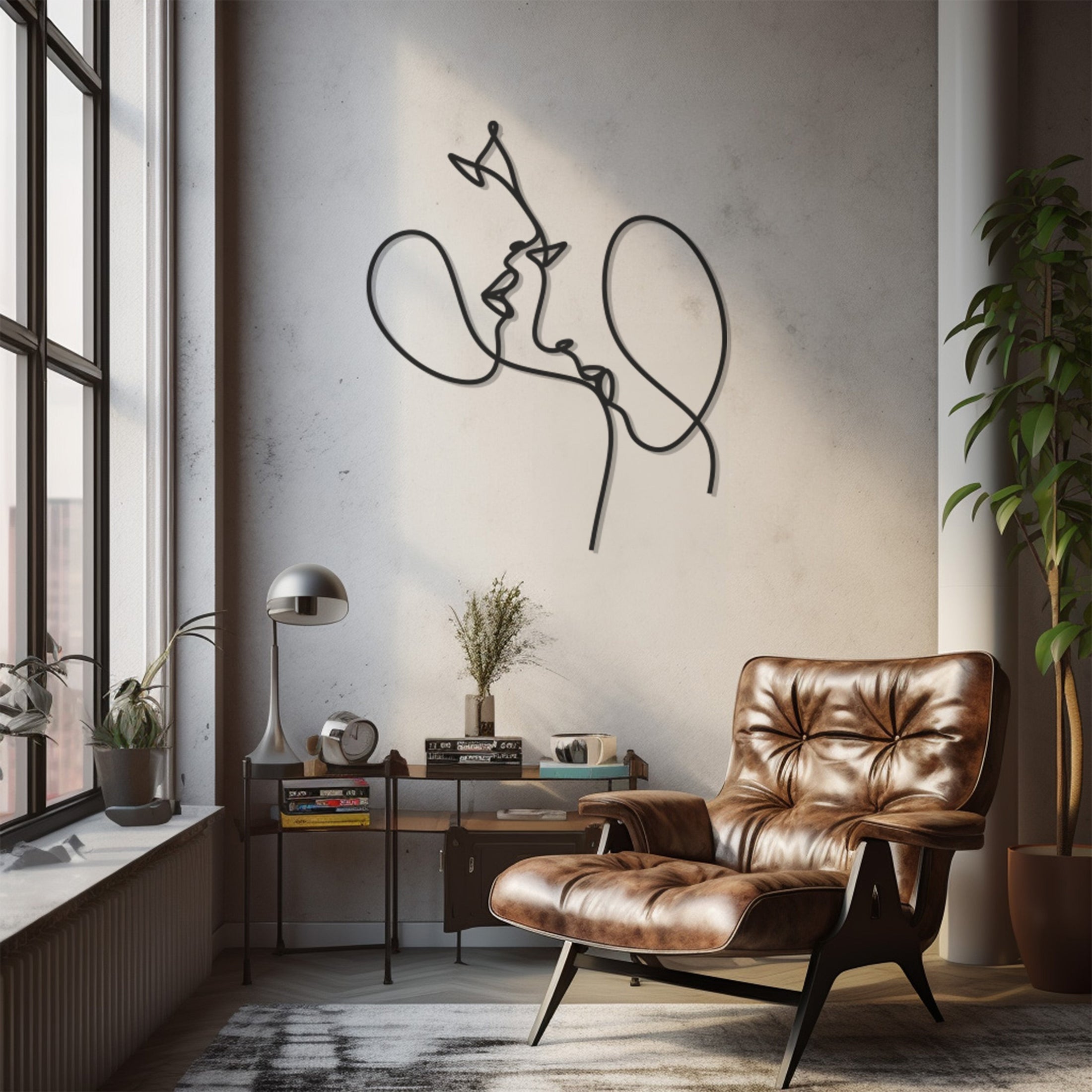 Dear Line Art Metal Wall Art