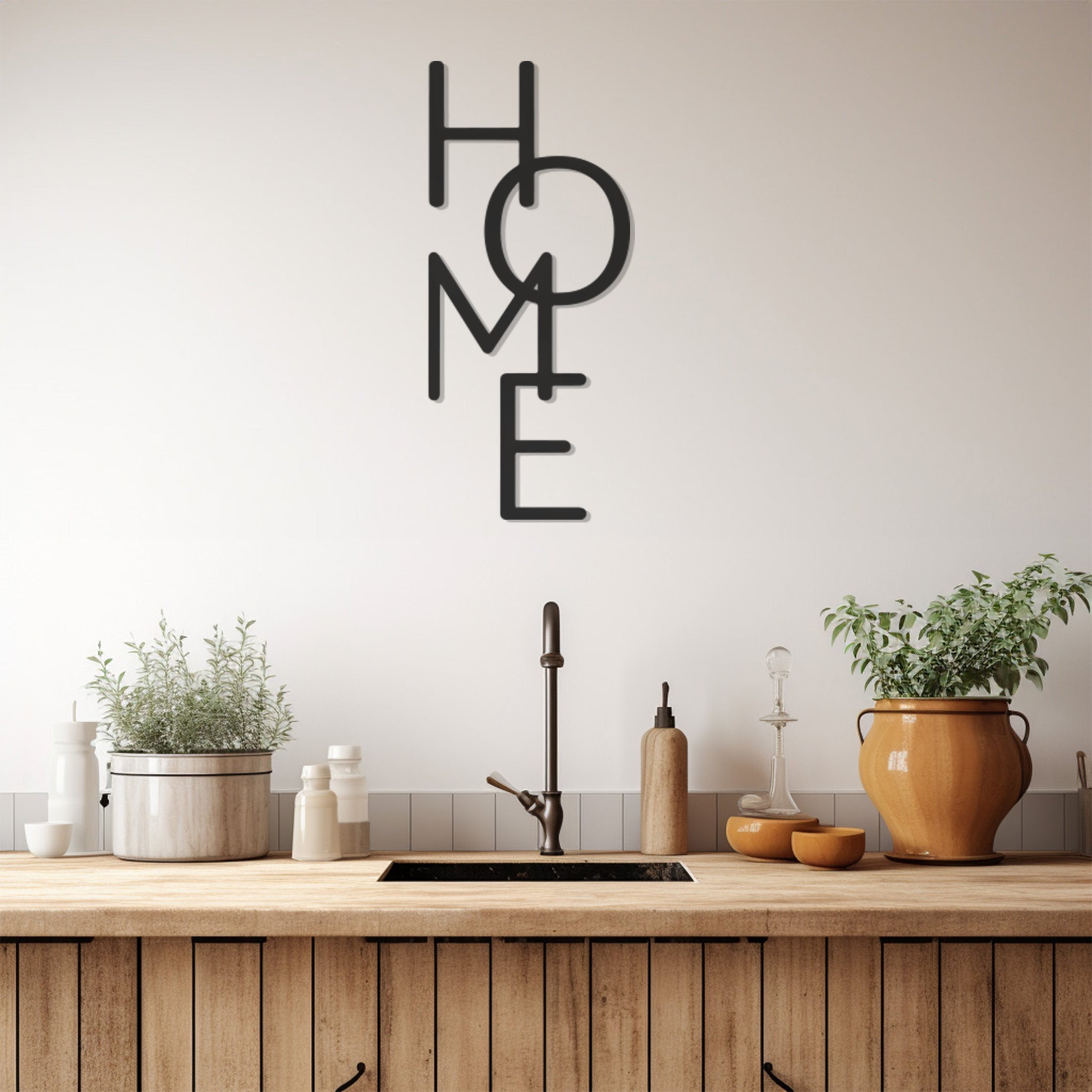 Vertical Home Text Metal Wall Art, Wall Decor, Metal Wall art