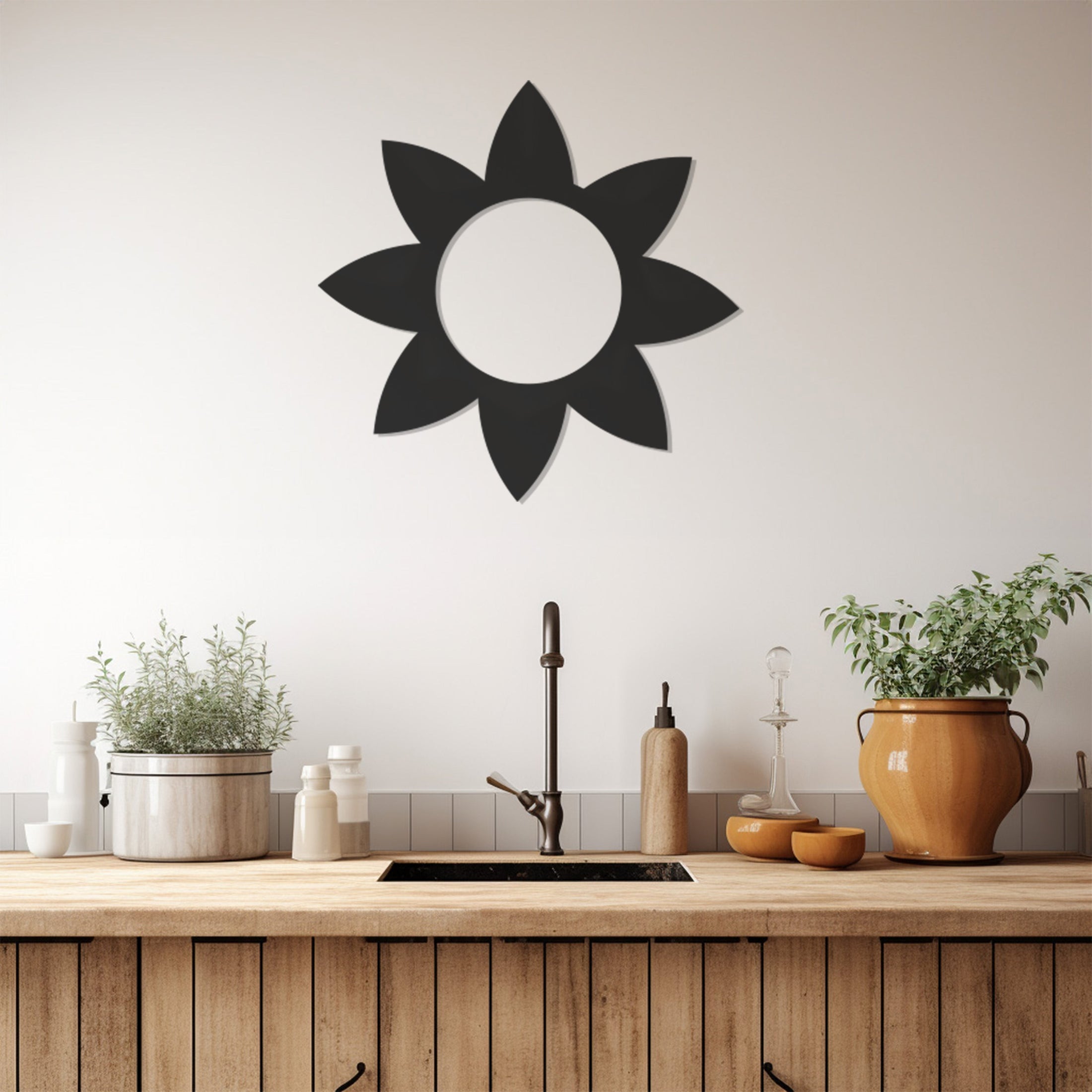 Flower Icon Metal Wall Art, Wall Decor, Metal Wall art