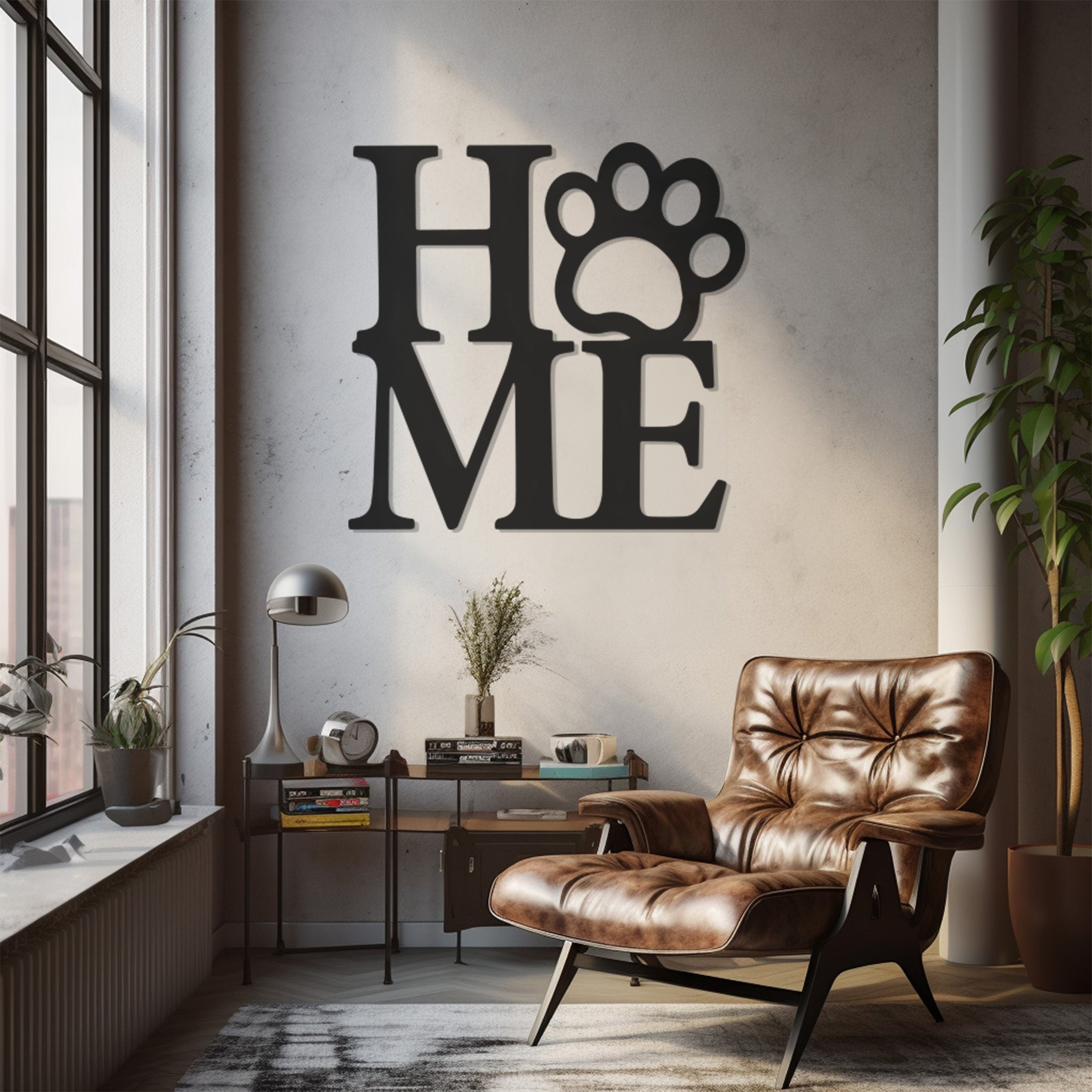 Home Dog Paw Metal Wall Decor