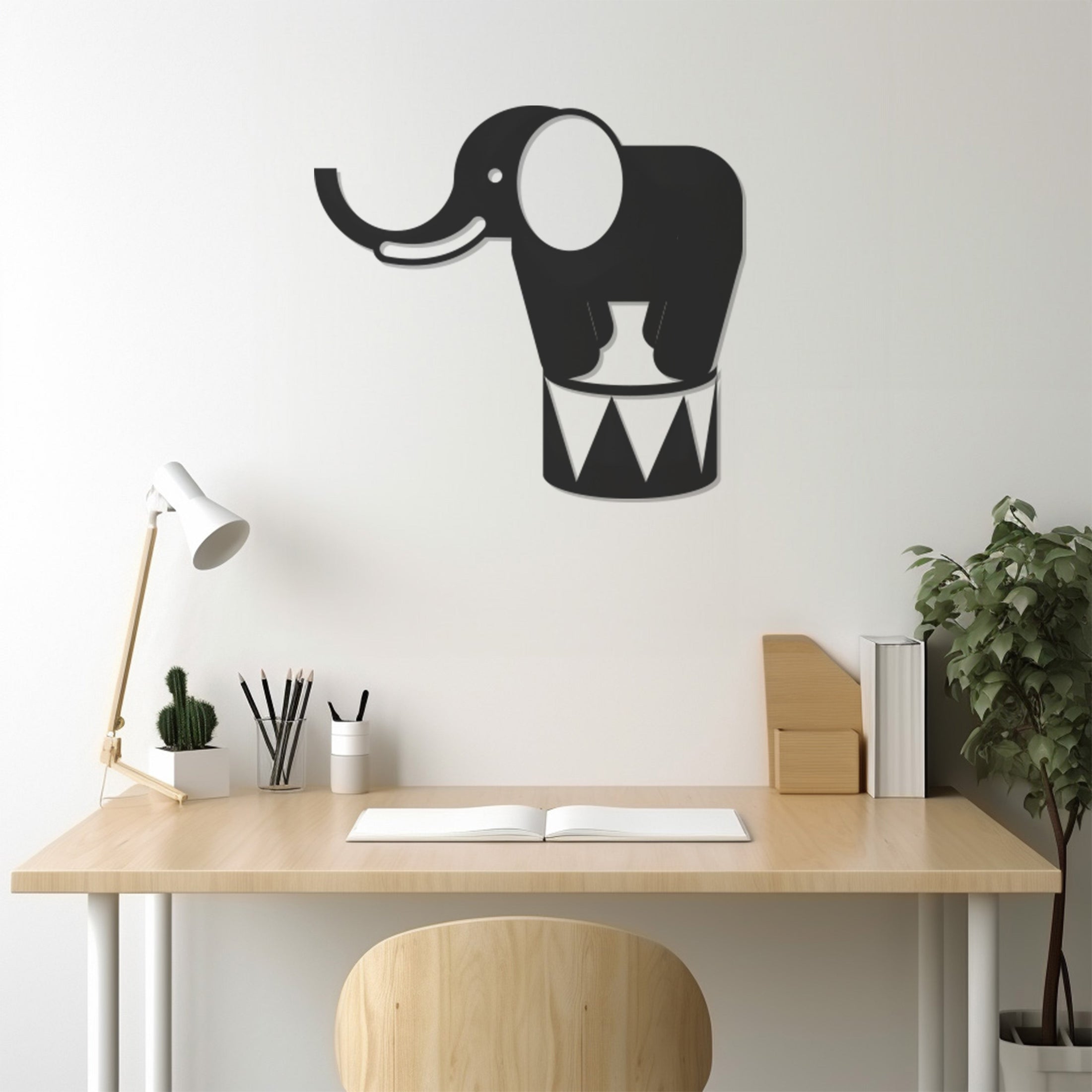 Elephant Icon Metal Wall Art