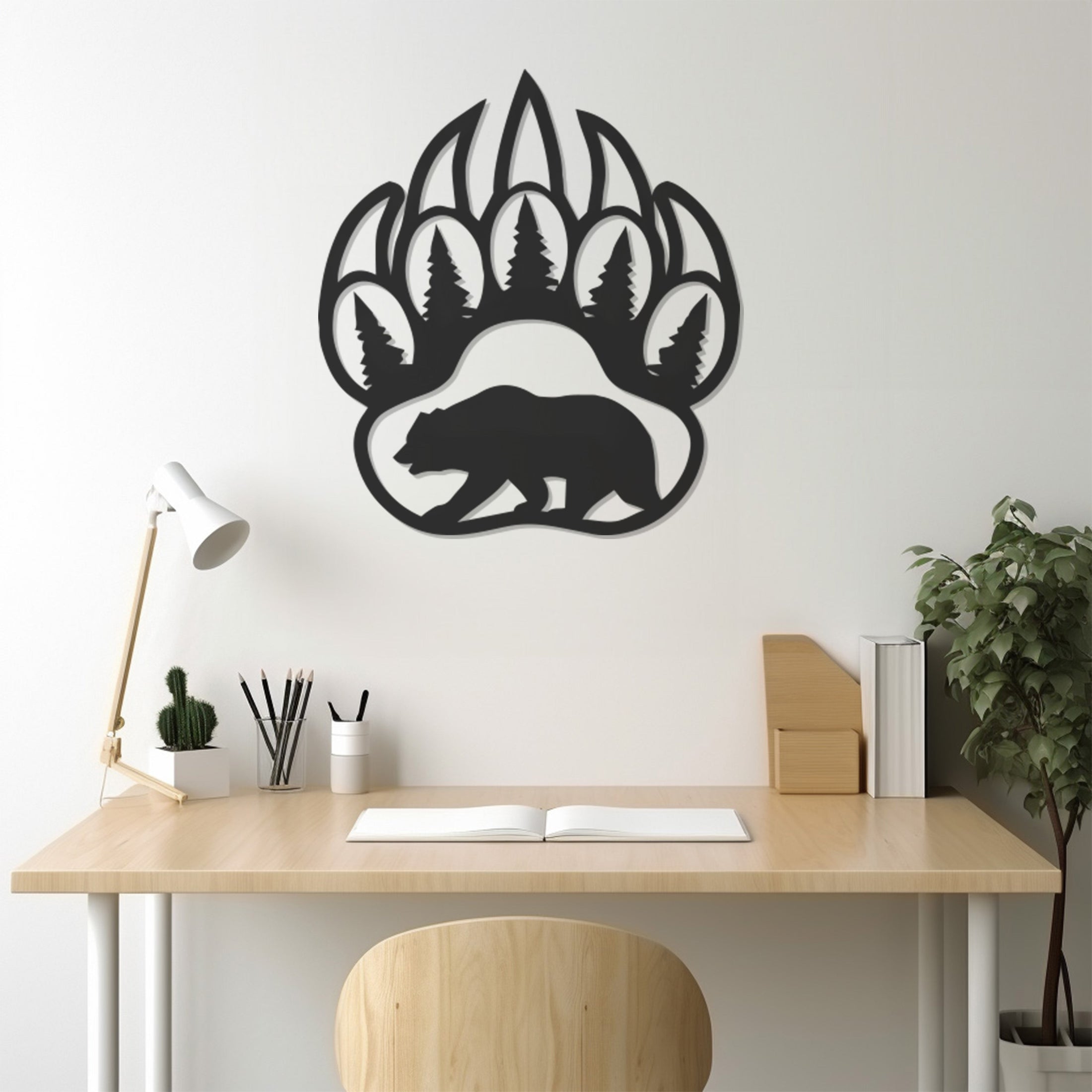 Wild Bear Paw Metal Wall Art