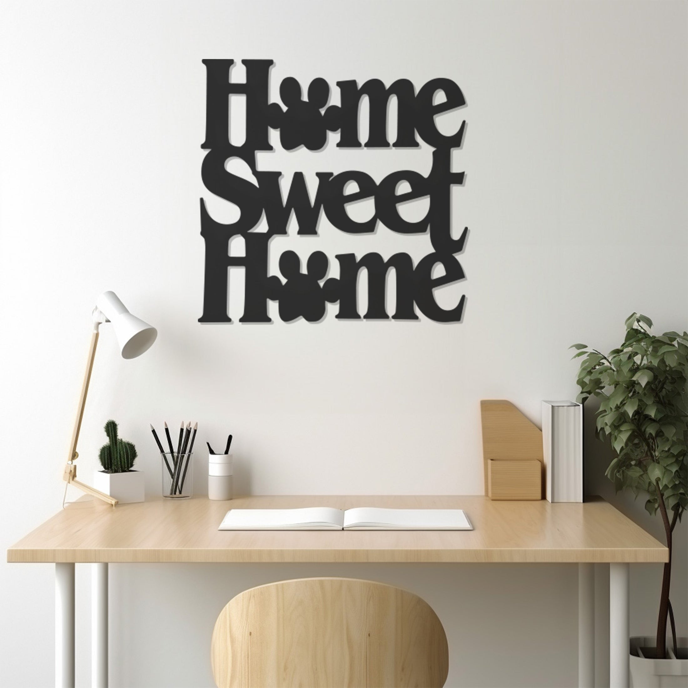 Home Sweet Home Paw Lettering Metal Wall Decor