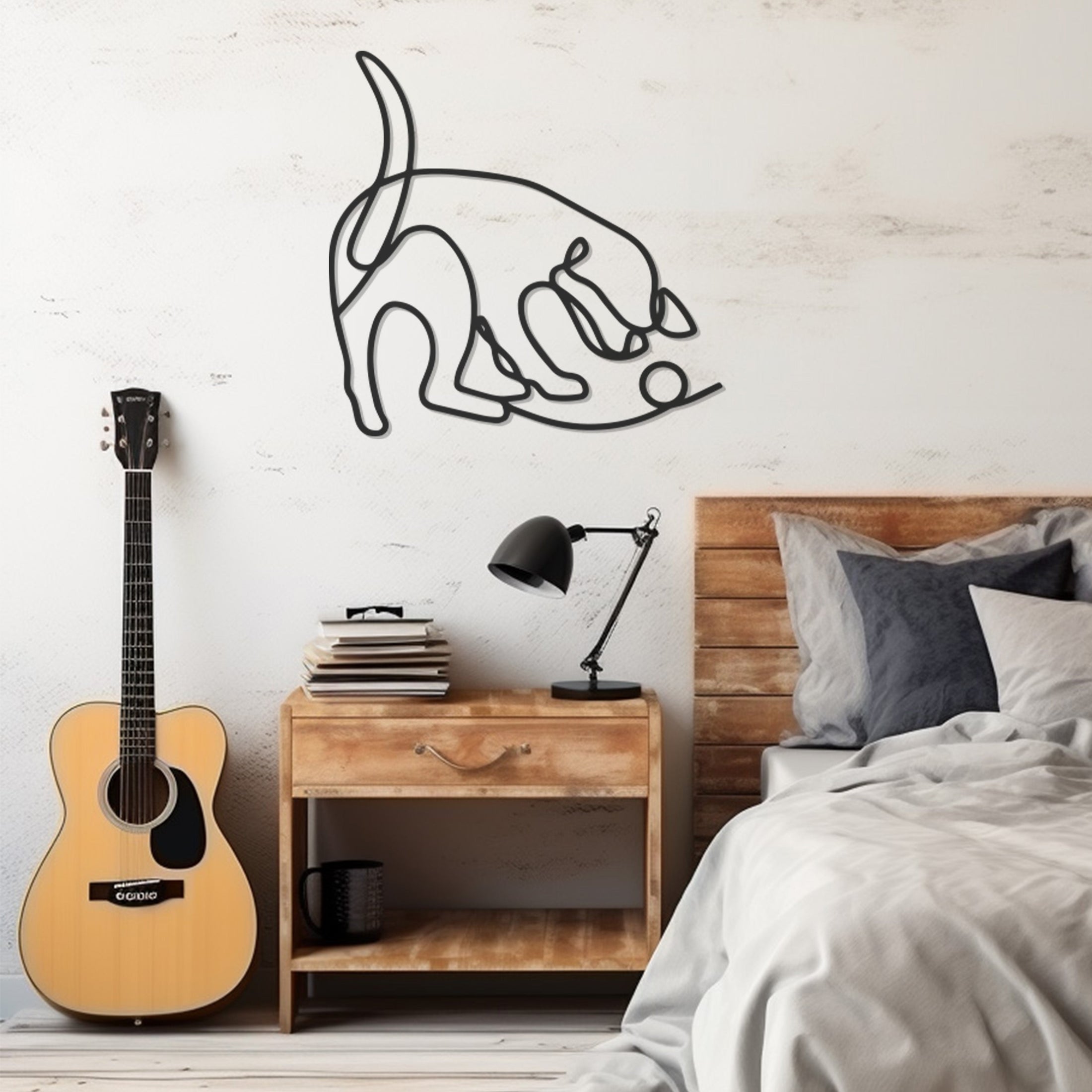 Cat Line Art Metal Wal Decor, Wall Decor, Metal Wall art