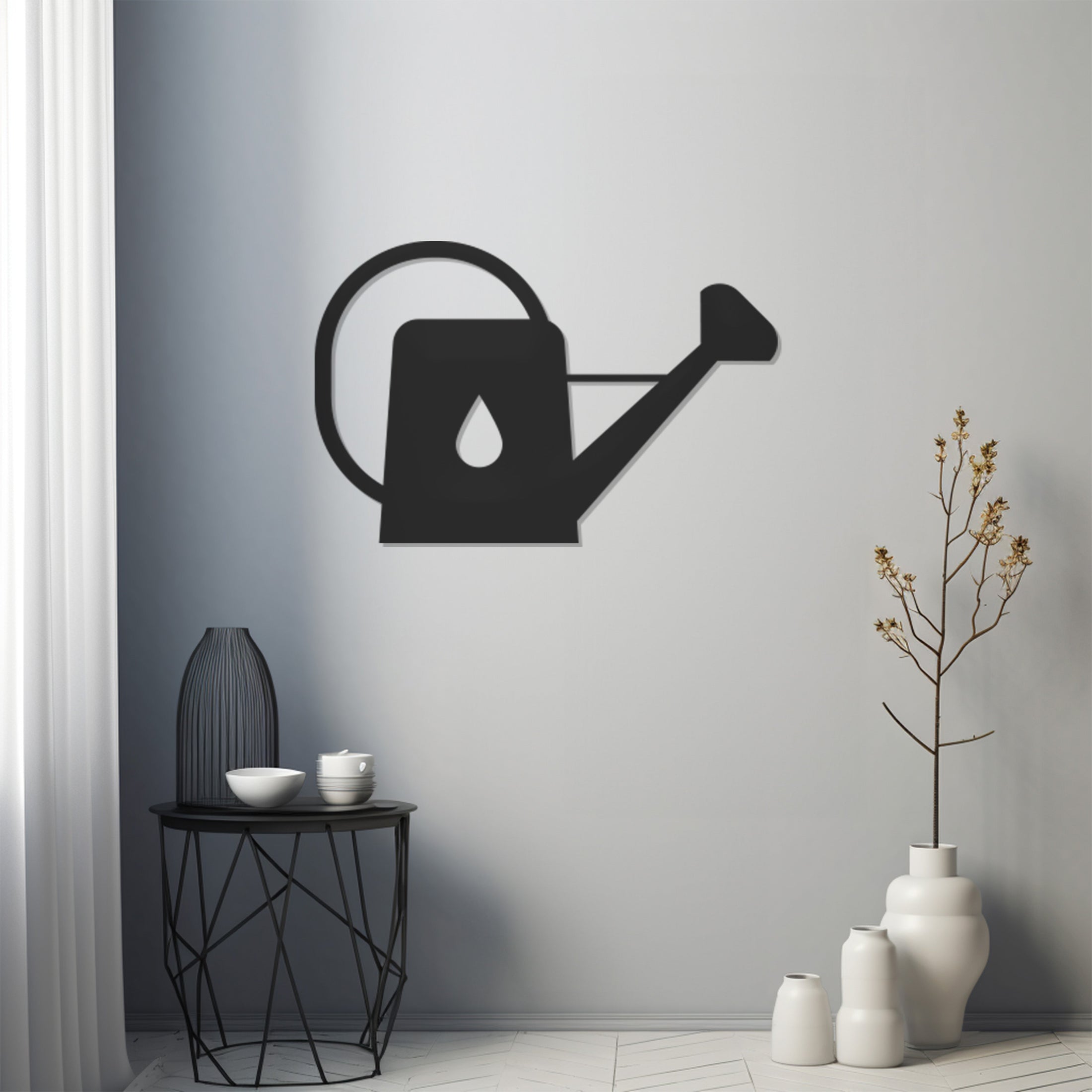 Flower Watering Can Metal Wall Art