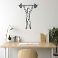 Load image into Gallery viewer, Man Lifting Weights Metal Wall Art
