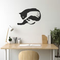 Load image into Gallery viewer, Minimalist Cat And Human Love Metal Wall Art
