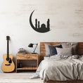 Load image into Gallery viewer, Mosque Silhouette Metal Wall Art On The Moon, Metal Wall art
