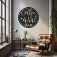 Load image into Gallery viewer, Round Metal Wall Decor With Coffe Wine Bar Lettering
