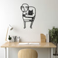 Load image into Gallery viewer, Minimalist Boy And Cat Metal Wall Art
