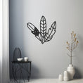 Load image into Gallery viewer, Star Detailed Bird Feathers Metal Wall Art
