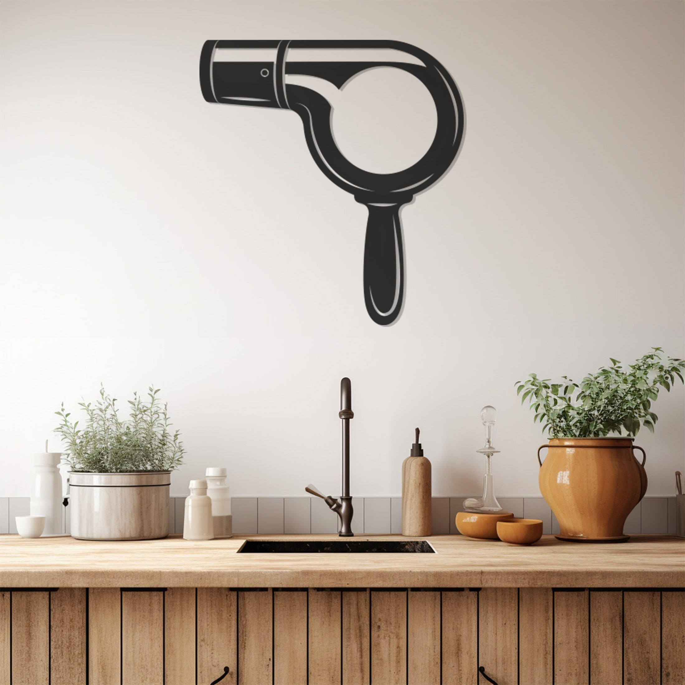 Hair Dryer Metal Wall Art