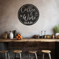 Load image into Gallery viewer, Round Metal Wall Decor With Coffe Wine Bar Lettering
