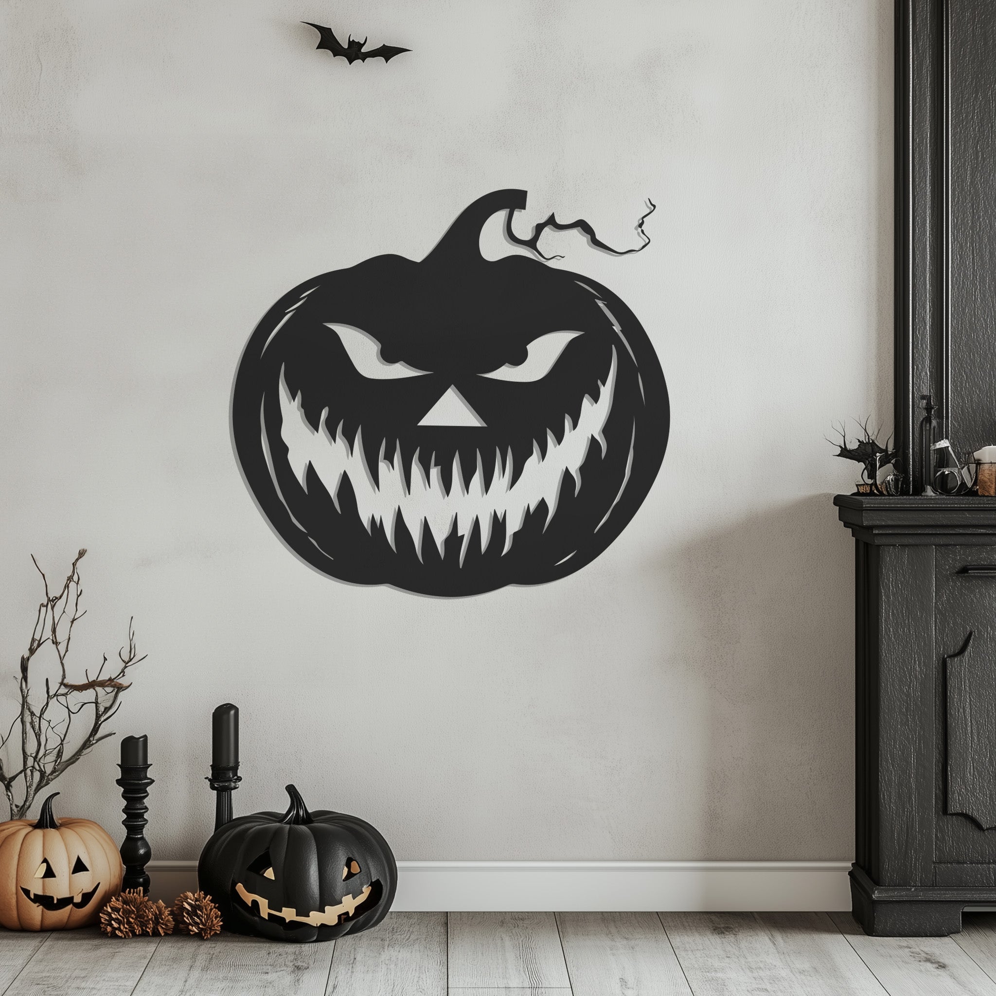 Pumpkin Halloween Theme Metal Wall Art