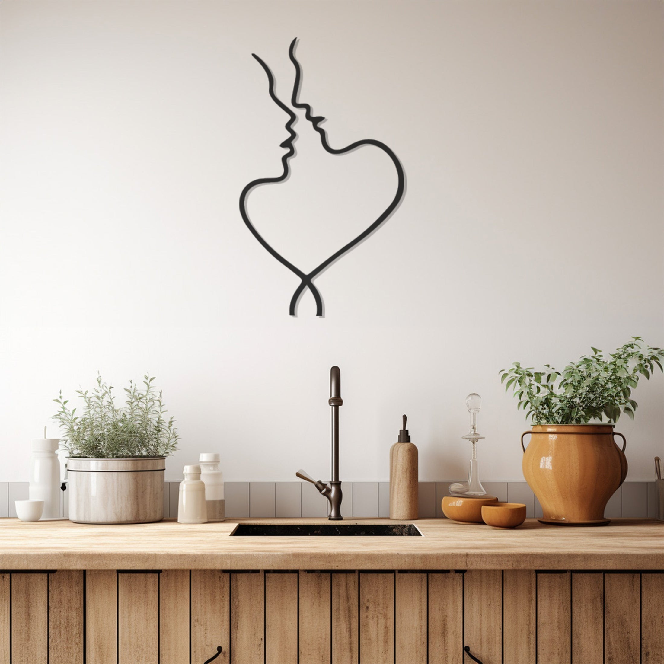 Woman Man Love Figure Metal Wall Art