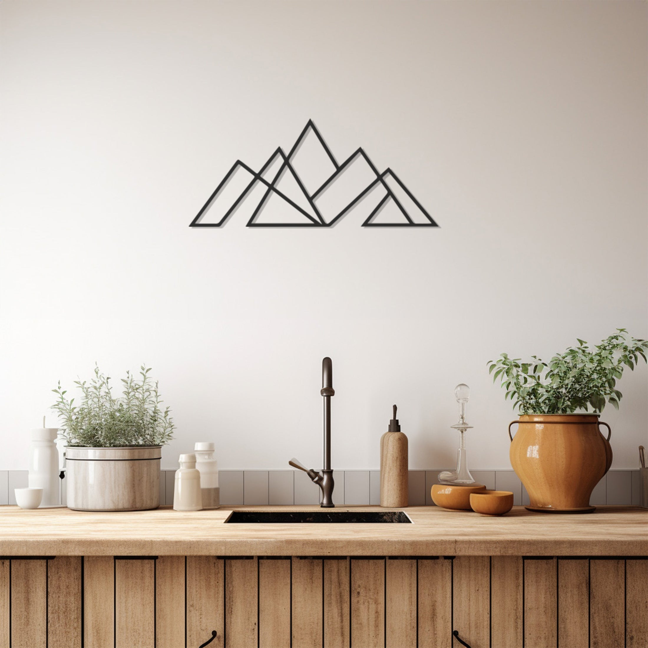 Abstract Mountain Pattern Metal Wall Decor