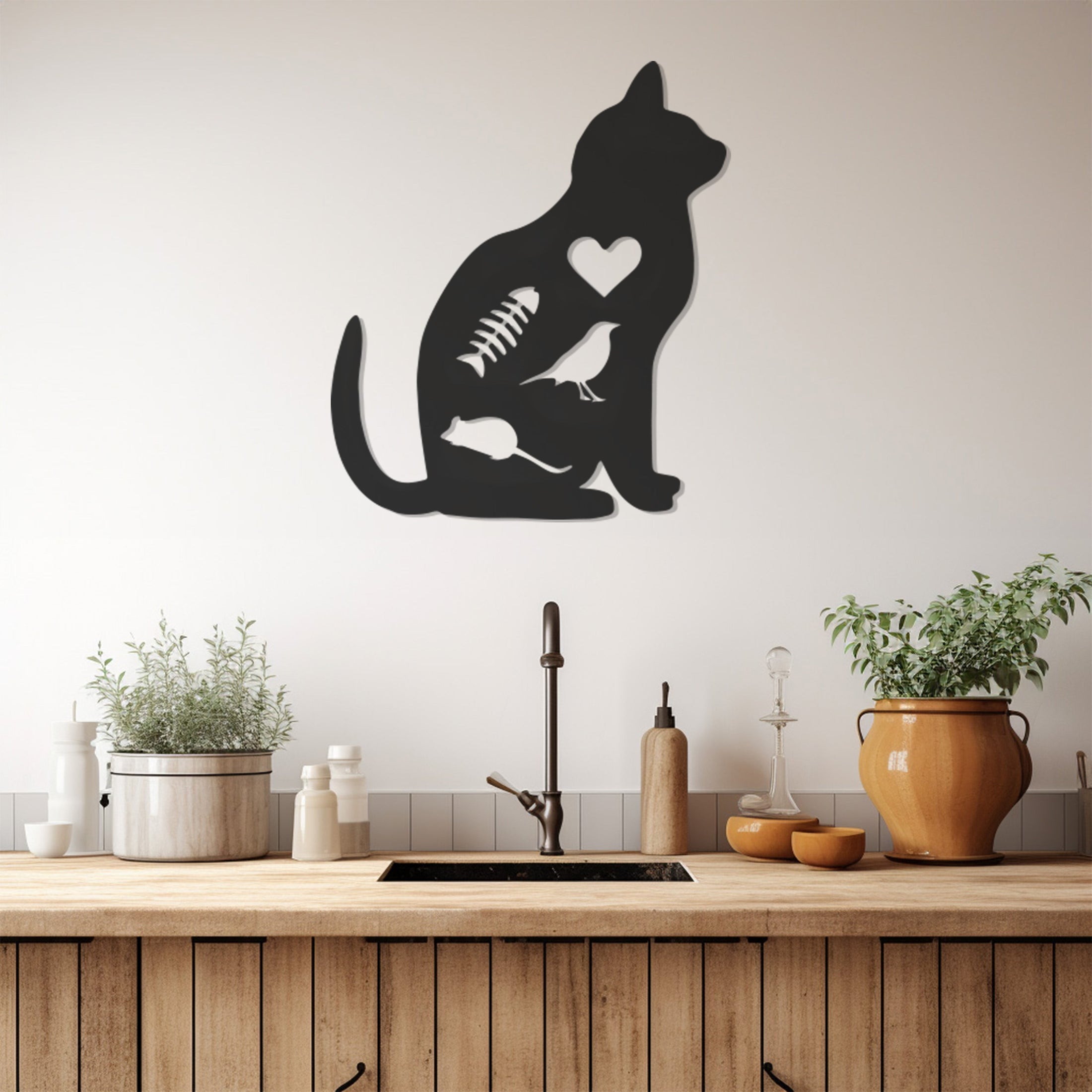 Cat Metal Wall Art Decor