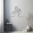 Load image into Gallery viewer, A Mother With Her Baby In Her Arms Silhouette Drawn With Metal Wall Art Lining Technique
