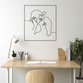 Load image into Gallery viewer, Kissing Lovers Silhouette Drawn With Line Art Technique Metal Wall Decor
