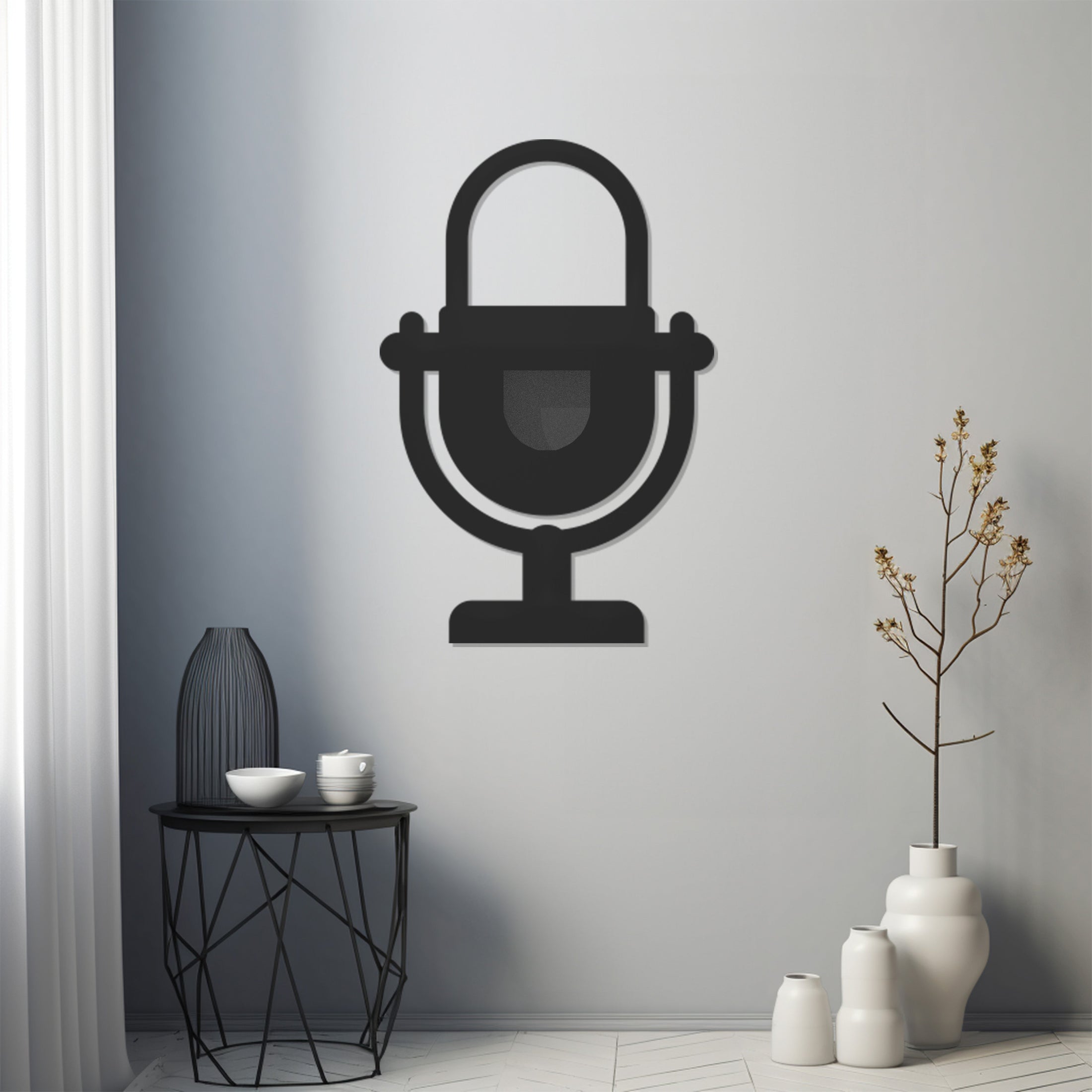 Microphone Object Metal Wall Art