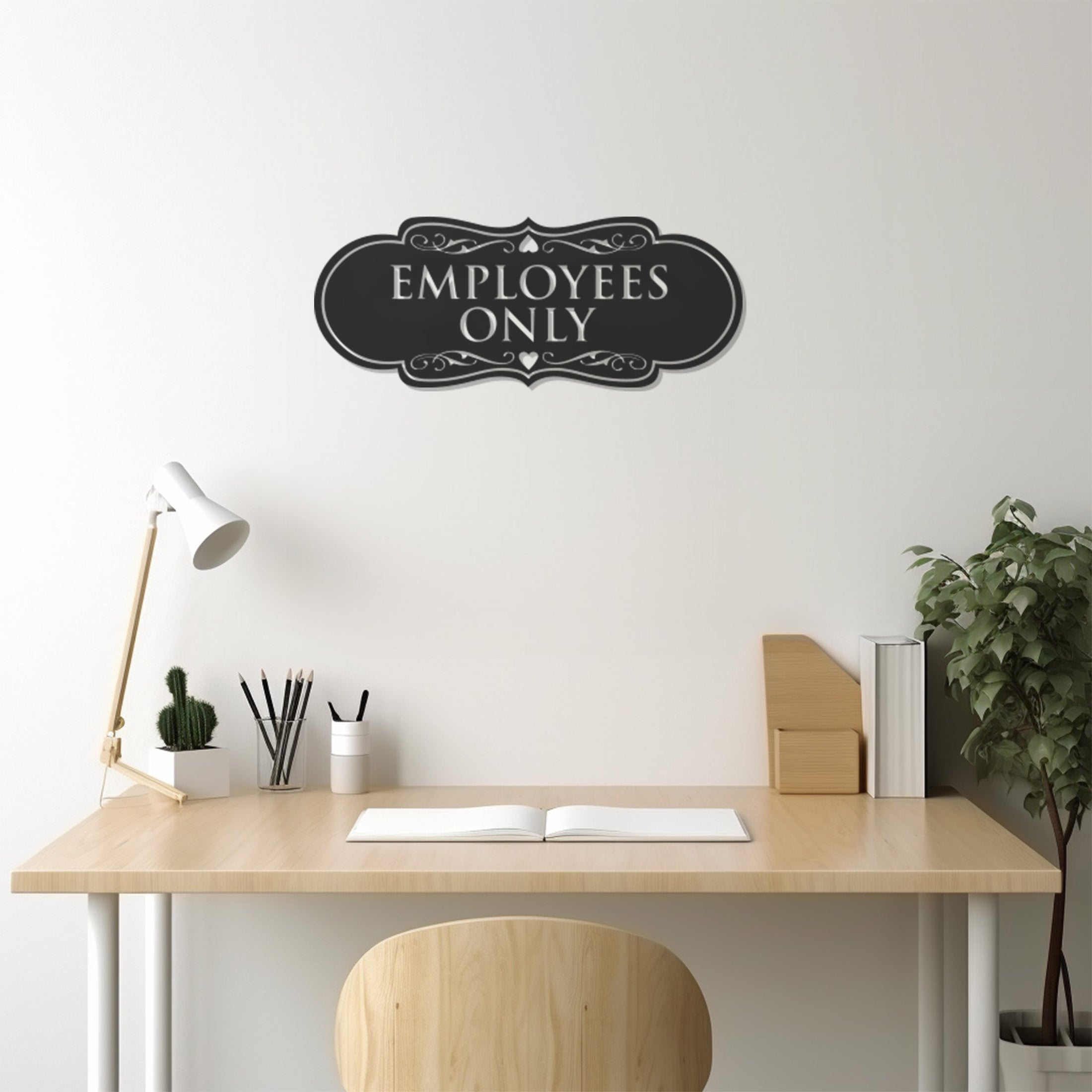 Employees Only Inscribed Metal Wall Decor