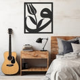 Load image into Gallery viewer, Tulip And Letter Vav In Frame Line Art Metal Wall Art, Metal Wall art
