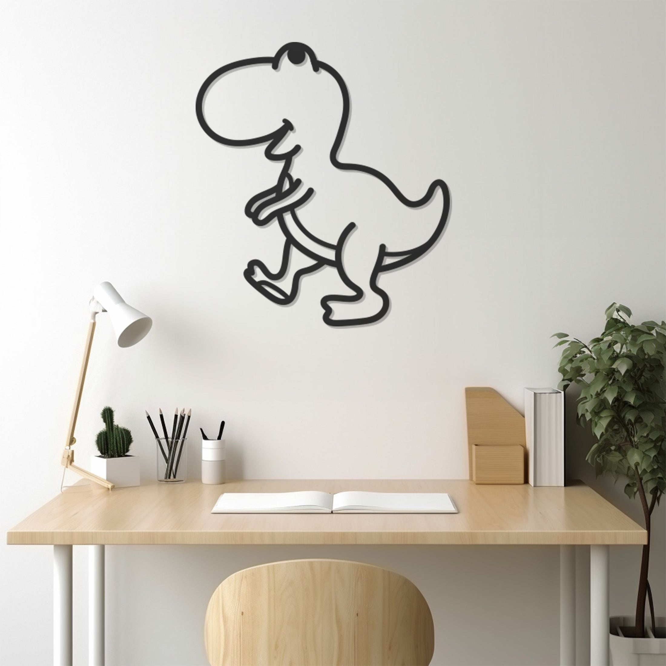 Baby Dinosaur Object Metal Wall Art