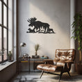 Load image into Gallery viewer, Silhouette Metal Wall Decor With Deer And Fawns In The Mountain
