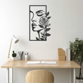 Load image into Gallery viewer, Woman Face And Rose Metal Wall Art
