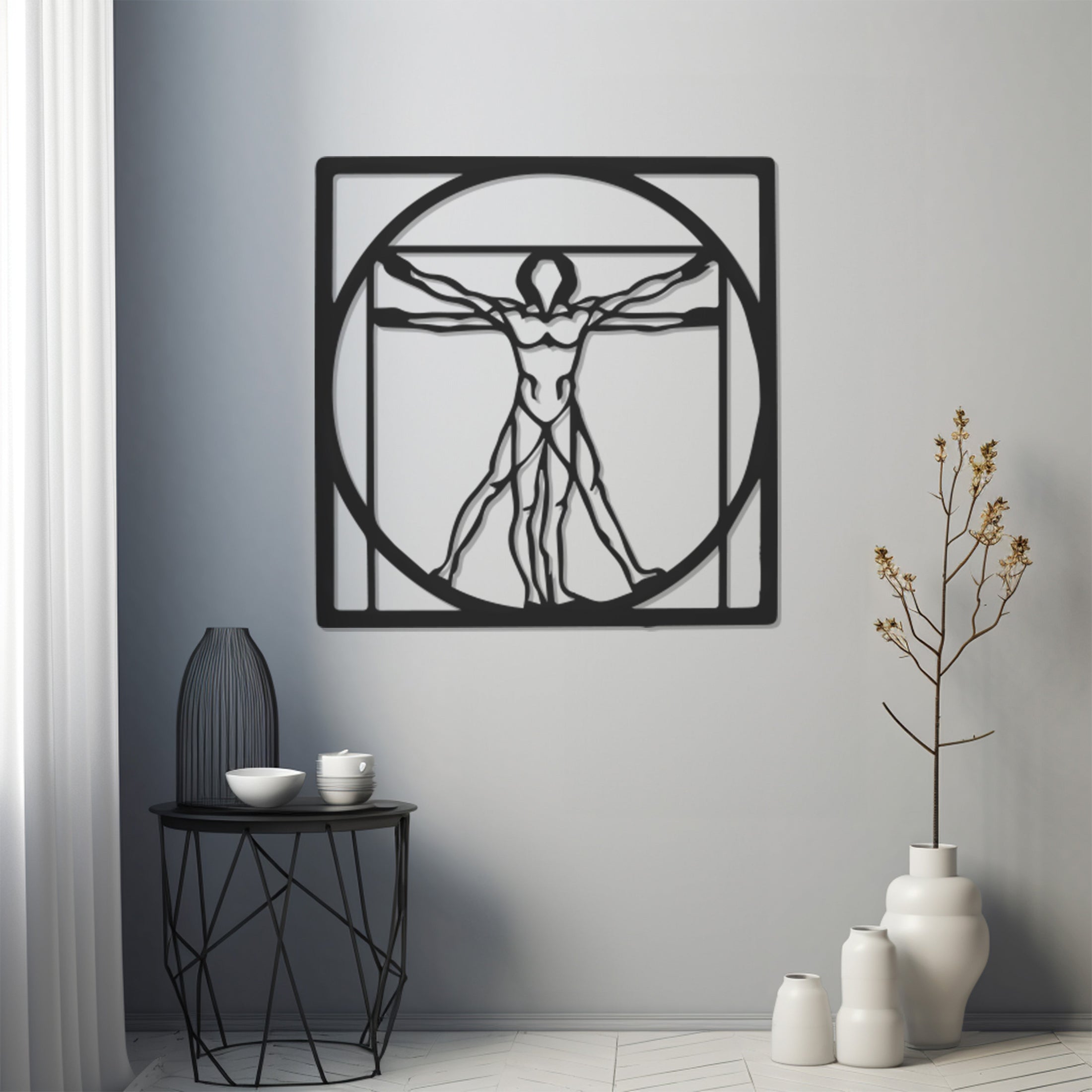 Vitruvian Man Metal Wall Art