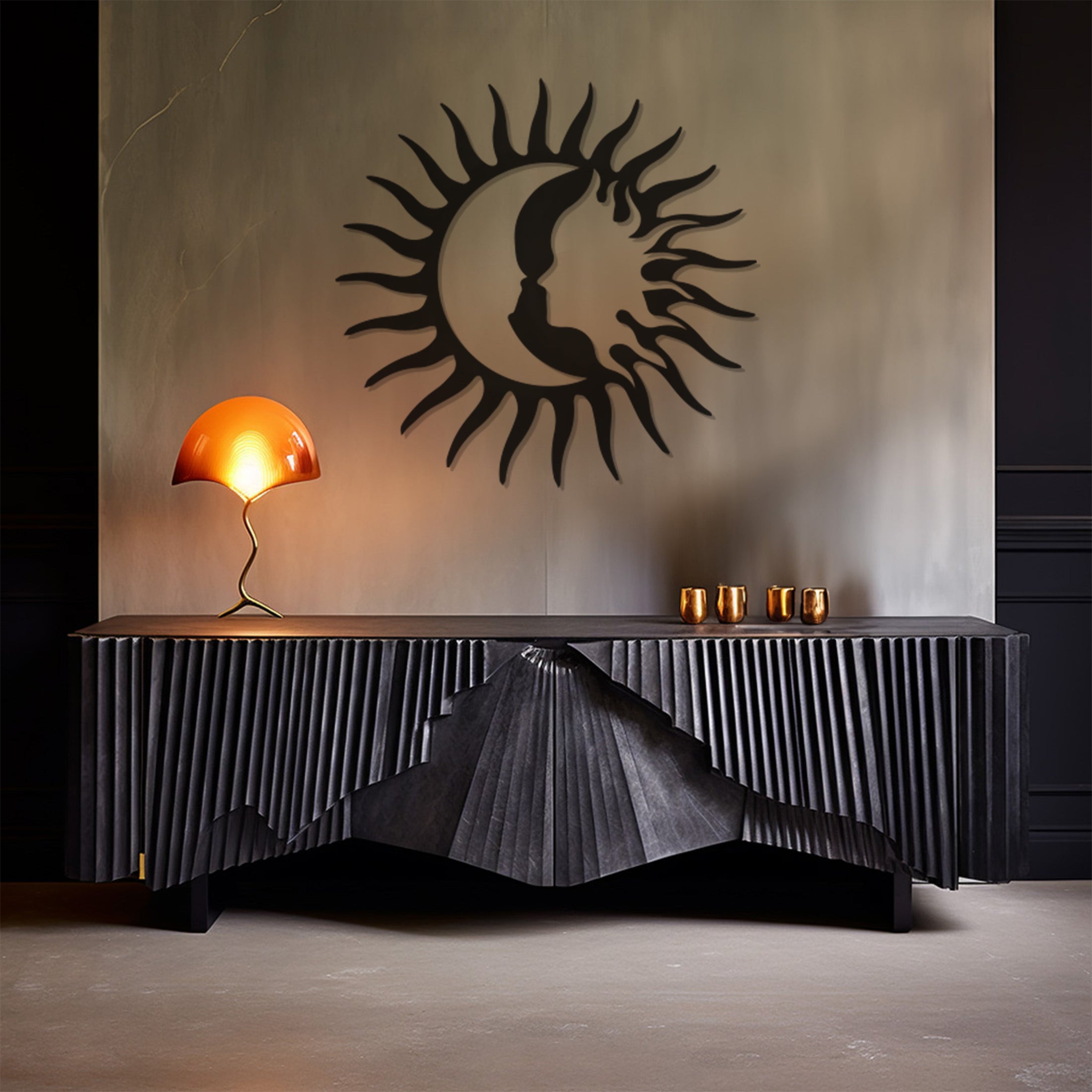 Moon And Sun Metall Wall Art