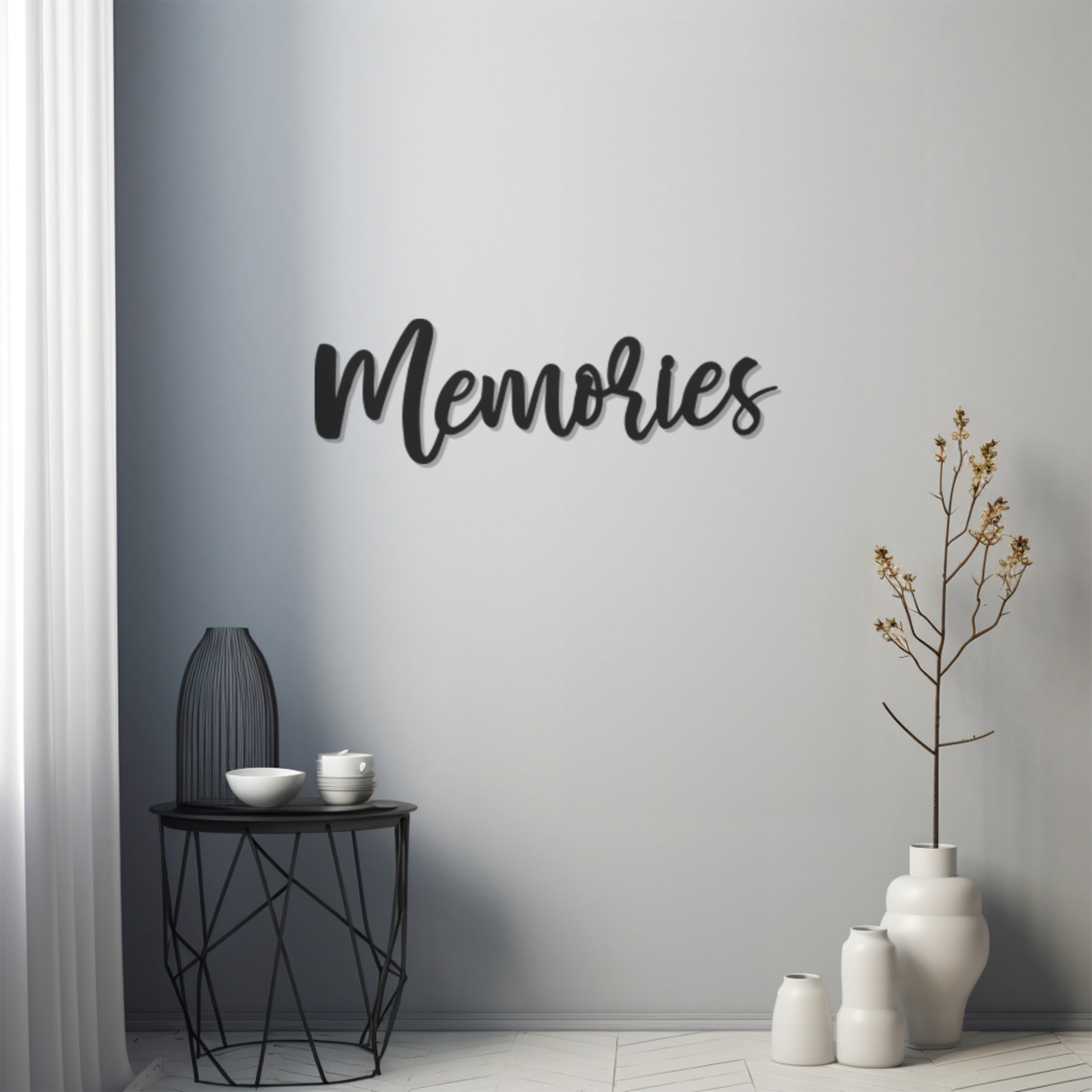 Metal Wall Decor With Memories Inscription