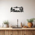 Load image into Gallery viewer, Mountain Forest And Animal Silhouettes Metal Wall Art Decor
