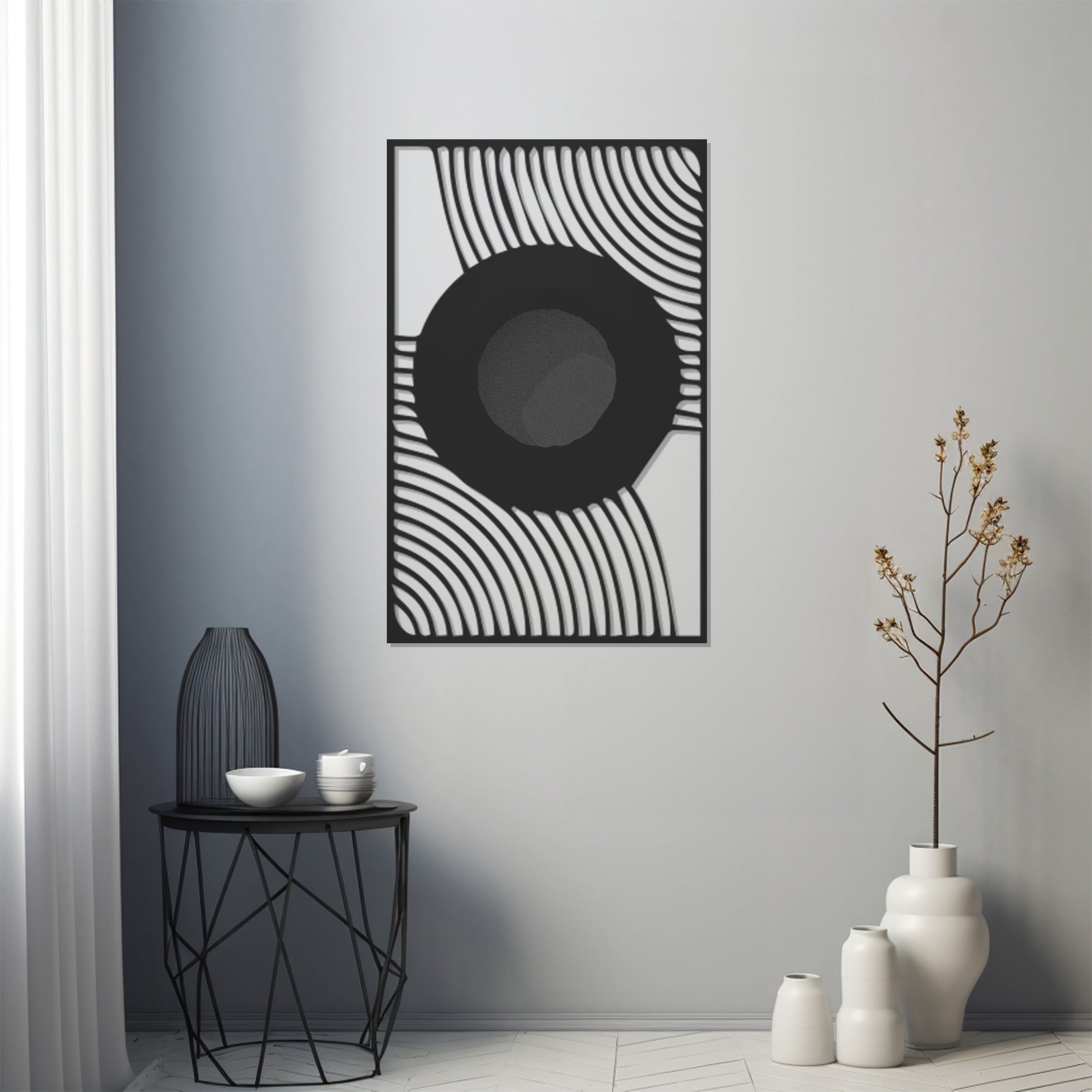 Circular Patterns Table Metal Wall Art, Wall Decor, Metal Wall art