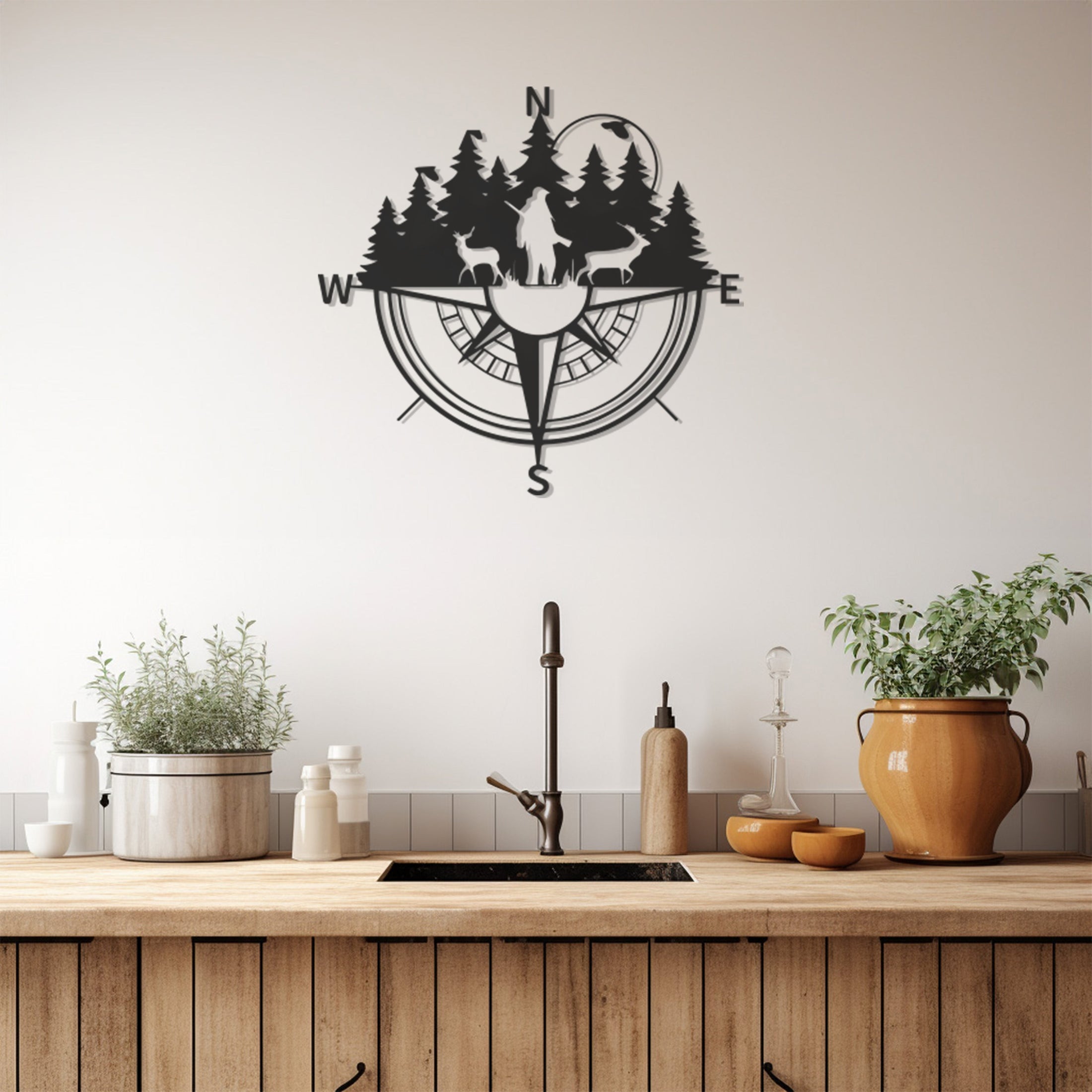 Compass Metal Wall Decor