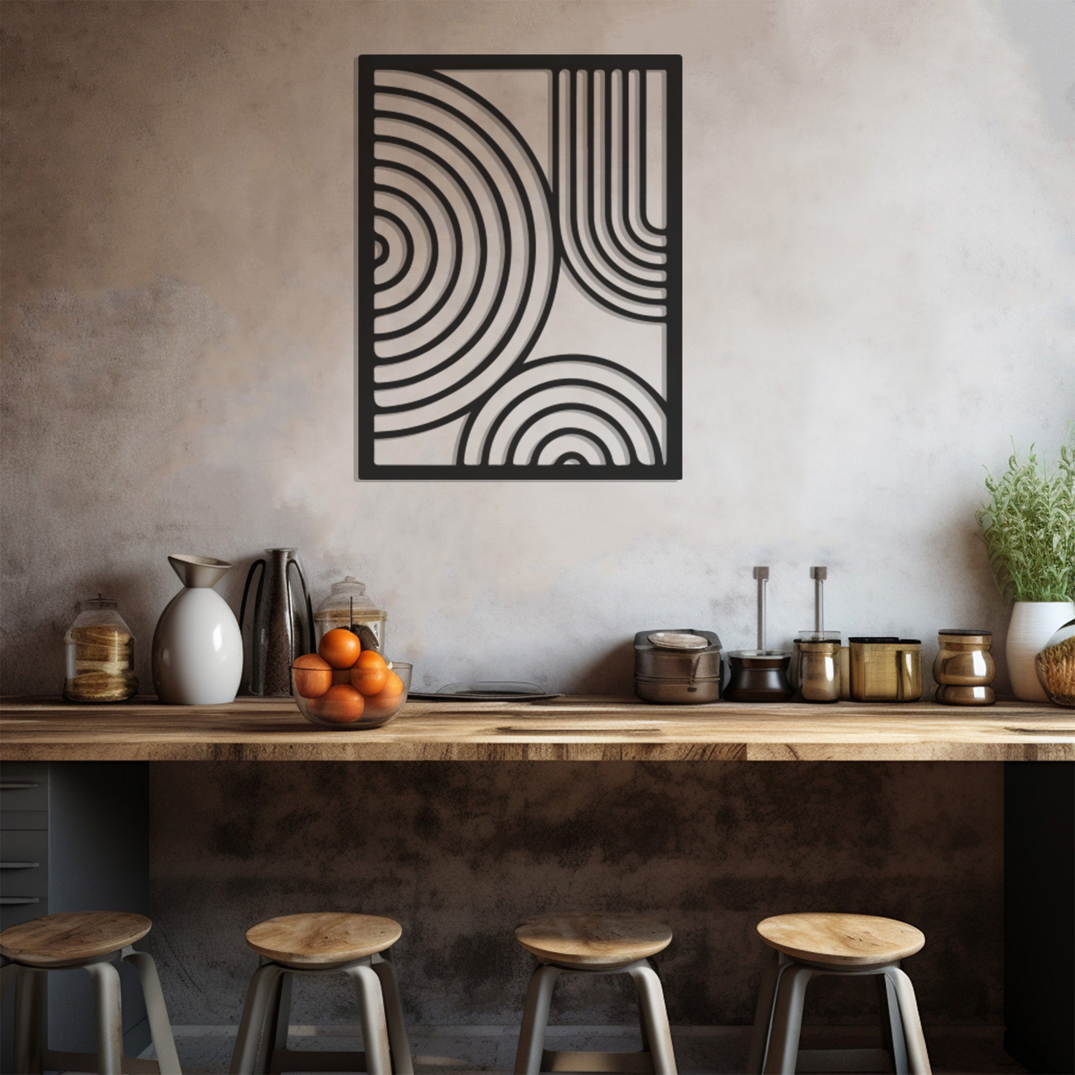 Decorative Hoops And Frame Metal Wall Art