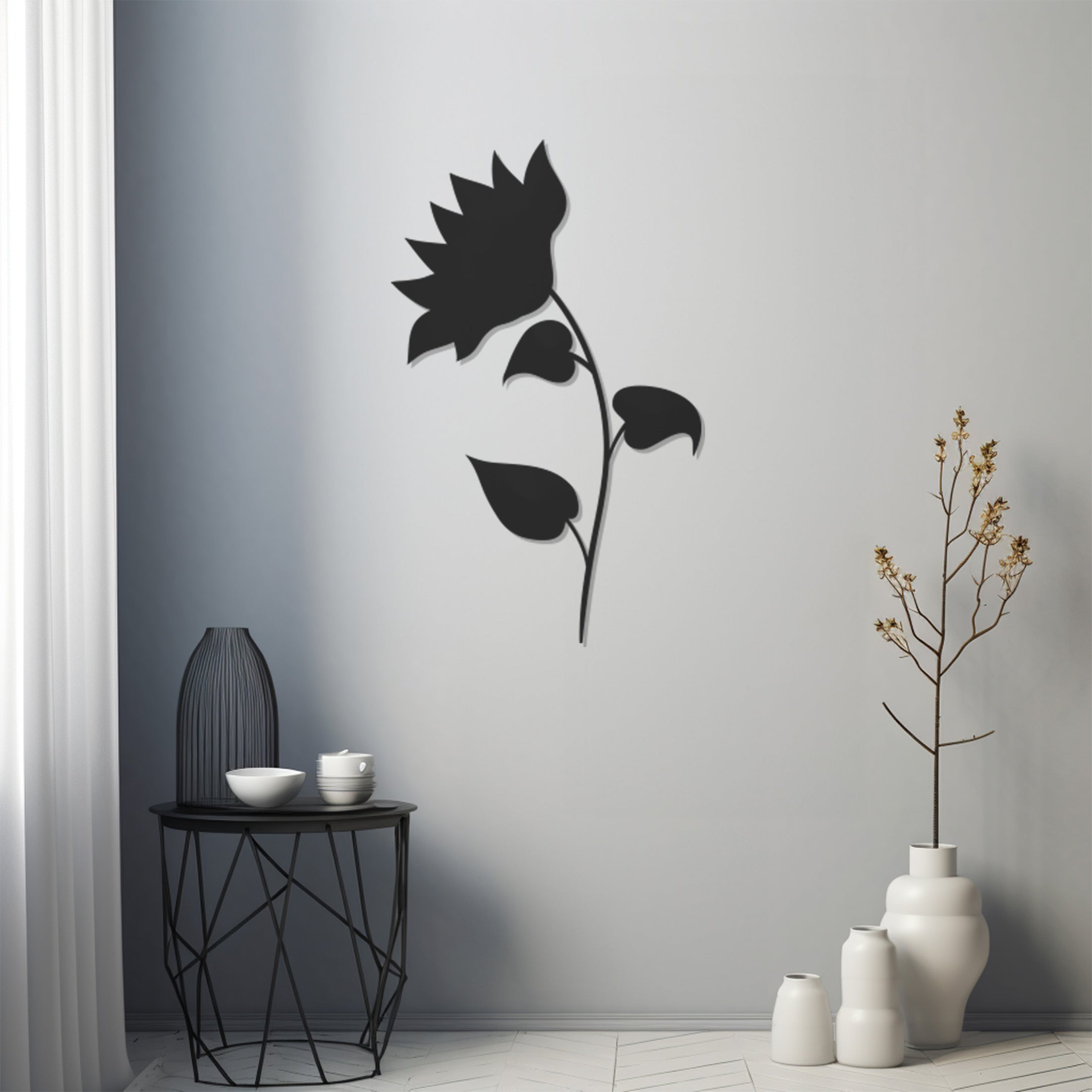 Sunflower Left Metal Wall Art