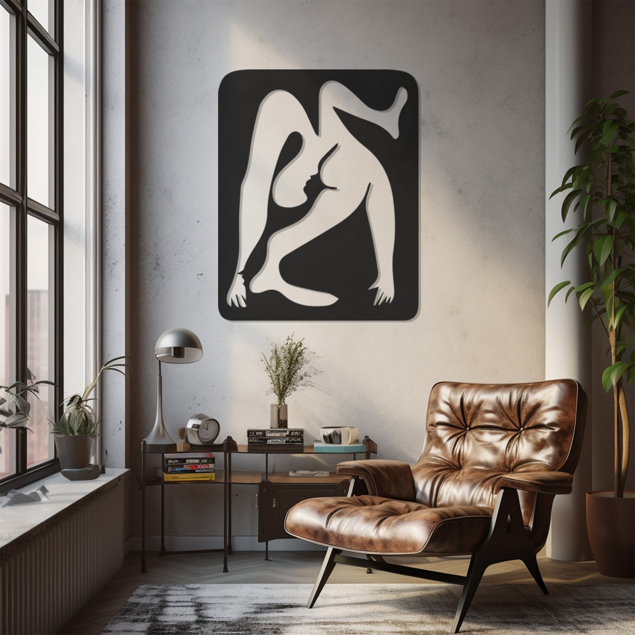 Minimalist Human Silhouette Metal Wall Art