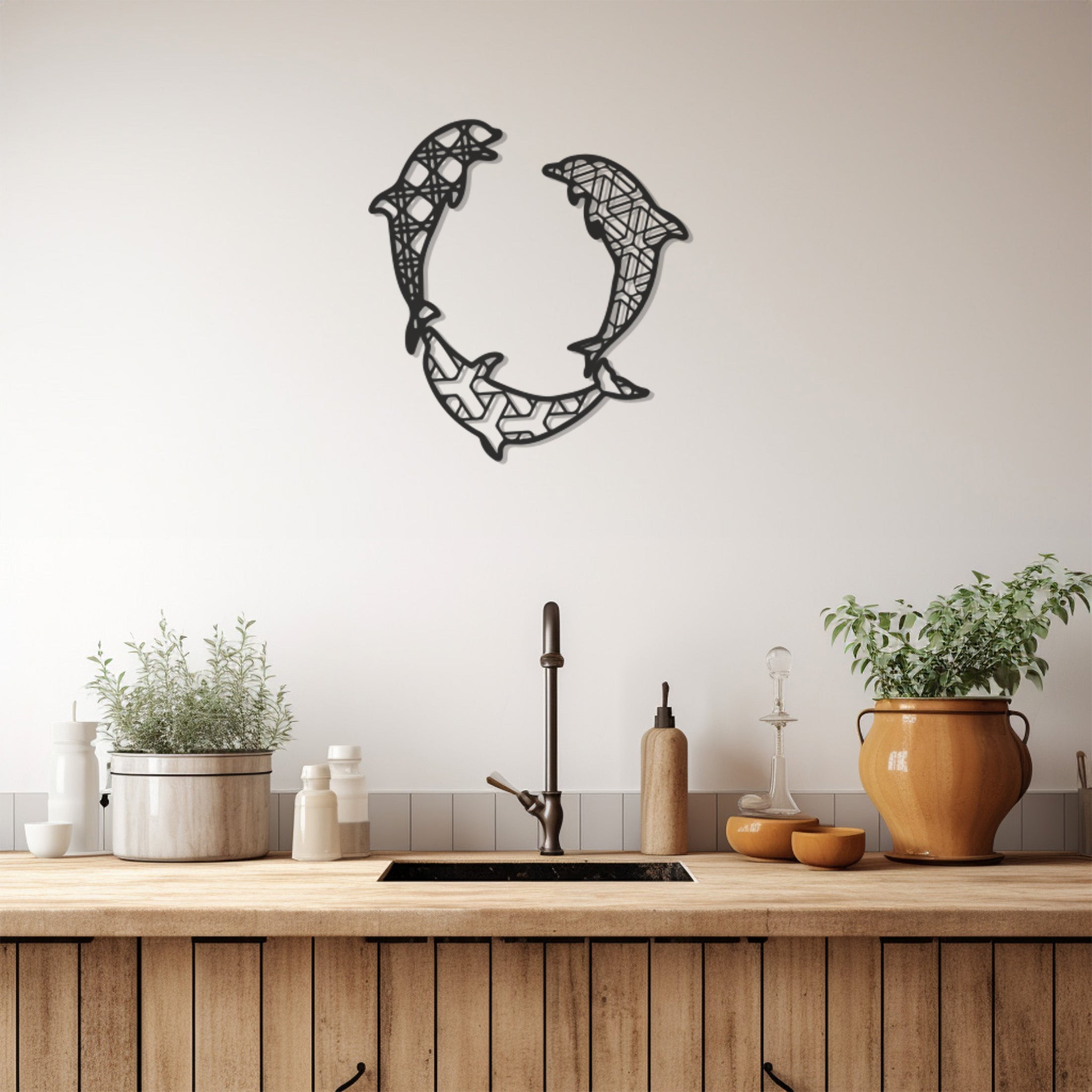 Dance Of Dolphins Metal Wall Art