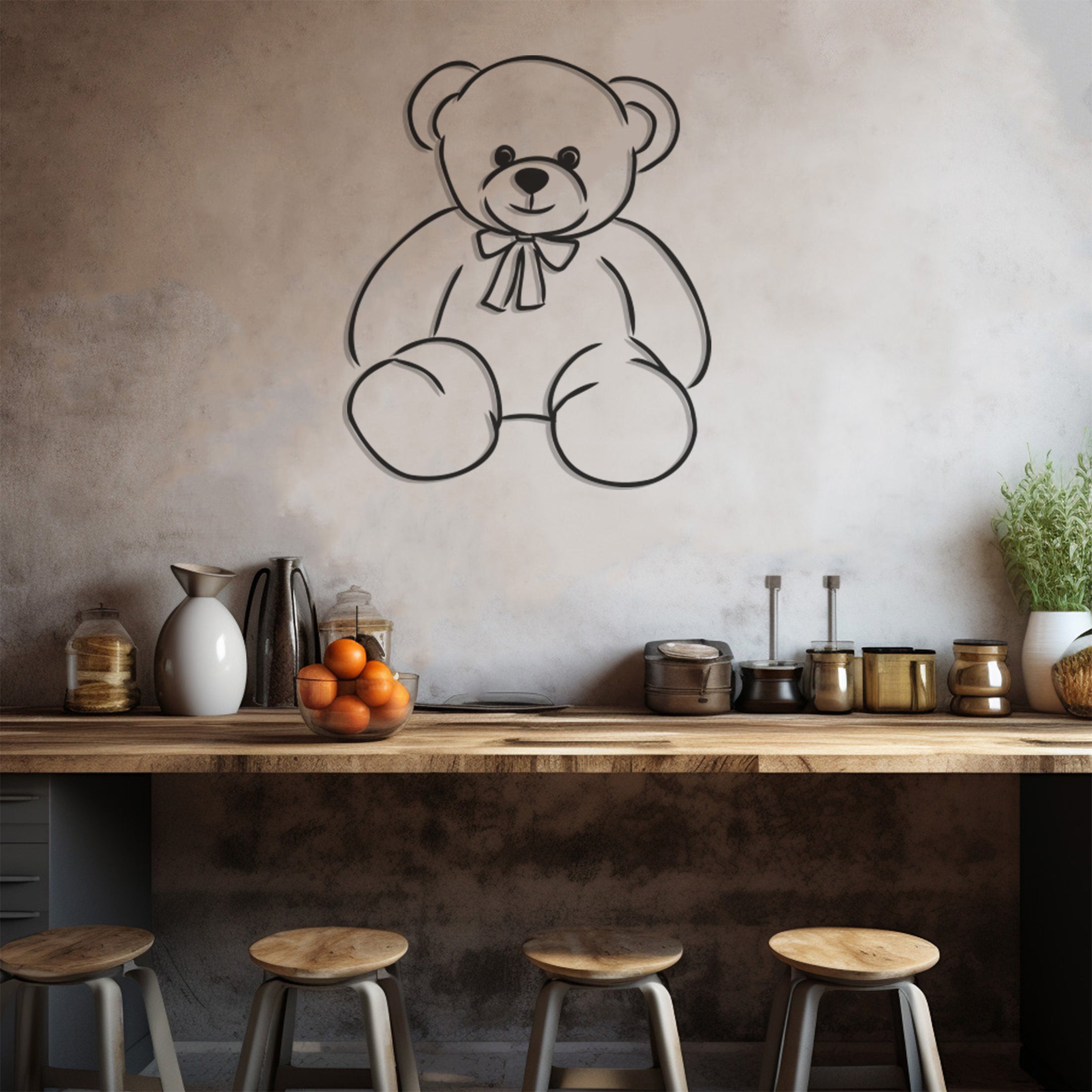 Teddy Bear Metal Wall Art