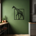 Load image into Gallery viewer, Giraffe Figure Coming Out Of The Frame Metal Wall Art, Metal Wall art
