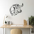 Load image into Gallery viewer, Geometric Bull Figure Line Art Metal Wall Art
