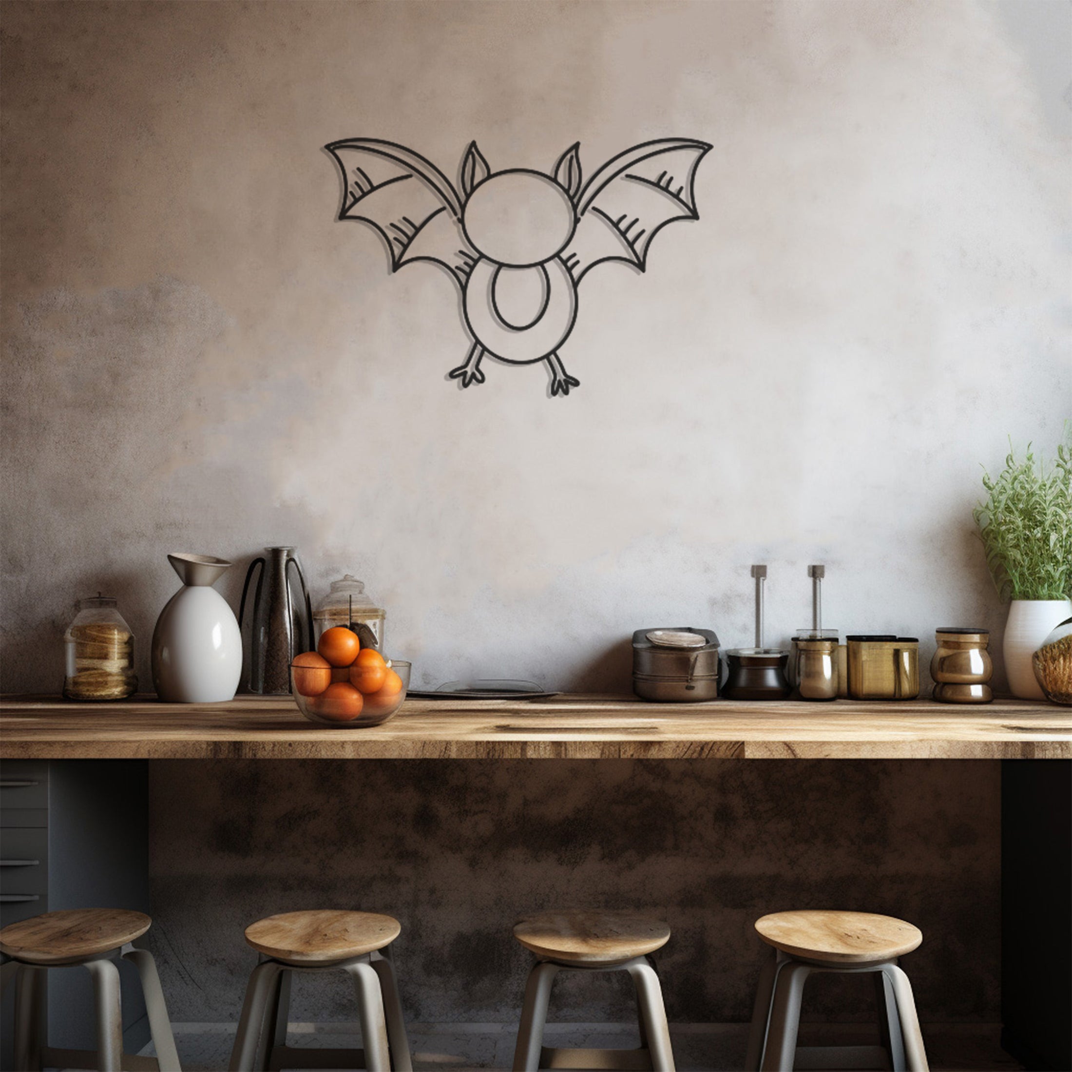 Flying Bat Metal Wall Art, Wall Decor, Metal Wall art