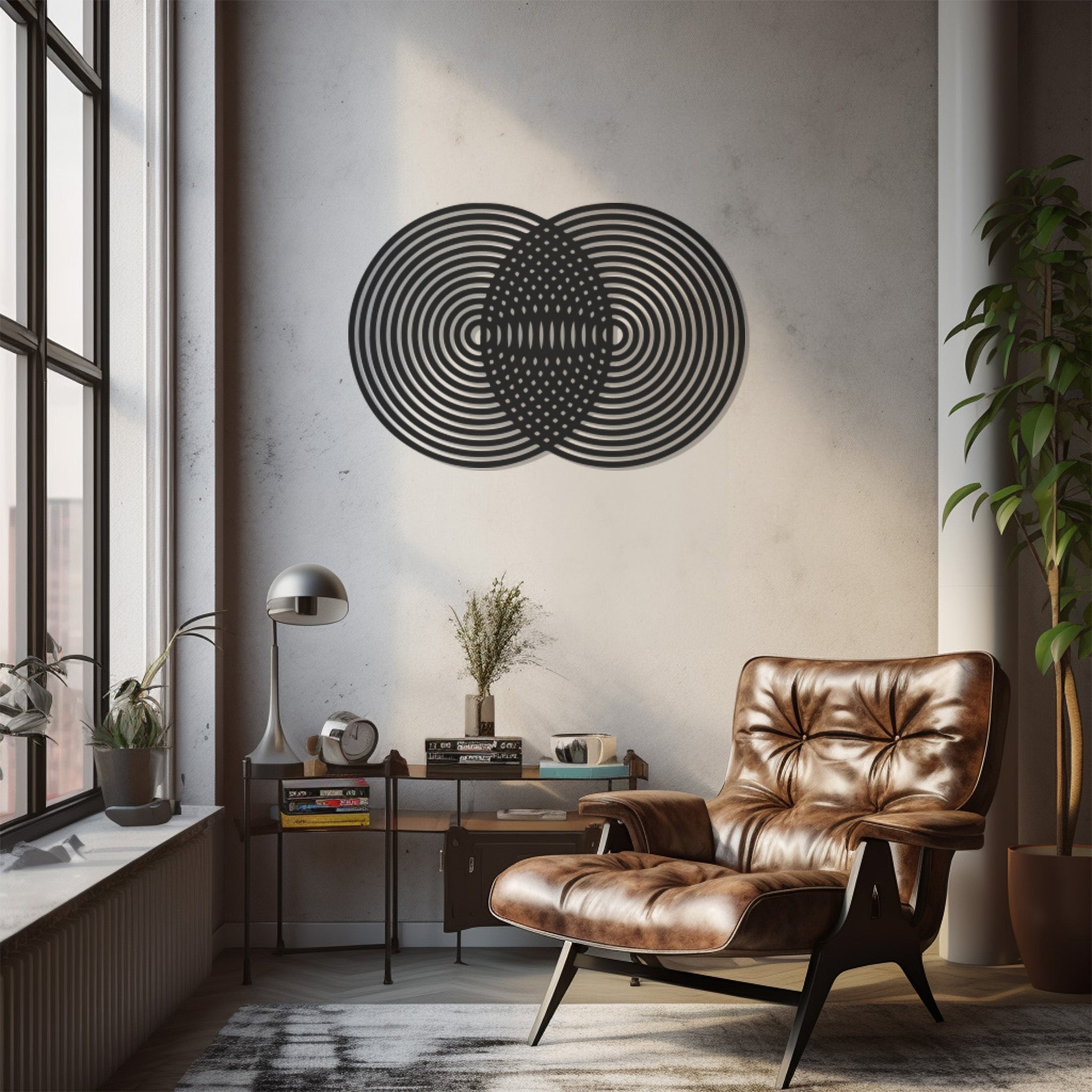 Circles Illusion Metal Wall Art